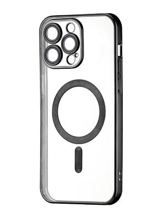 Чохол силіконовий ductil metallic edge з magsafe захист камери для iphone 13 pro max чорний