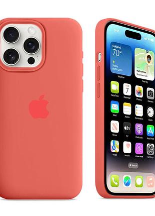 Чохол kassel silicone full case protective для iphone 14 pro max з мікрофіброю рожевий pink citrus