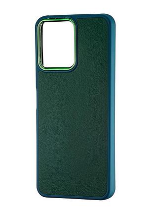 Чехол leather case противоударный для redmi 12 4g/5g темно-зеленый