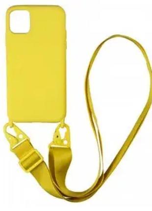 Силіконовий чохол на шнурку crossbody для iphone 14 pro (02) yellow жовтий