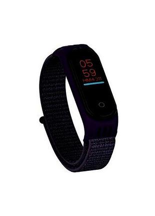Ремешок нейлон для mi band 5 6 фиолетовый
