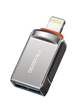 Адаптер mcdodo otg usb-a 3.0 lightning dark grey противоударный для iphone 6