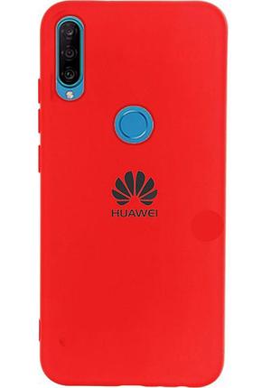 Чехол silicone case для huawei p smart plus 2019 (24) red красный