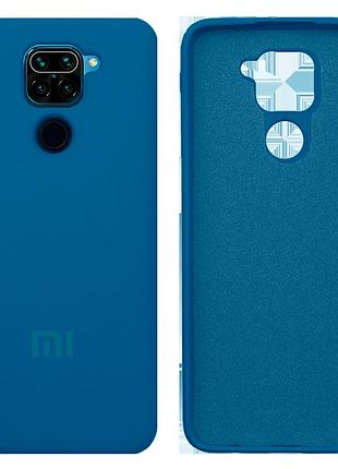 Чехол силиконовый full противоударный premium для xiaomi redmi note9 (16) denim blue синий