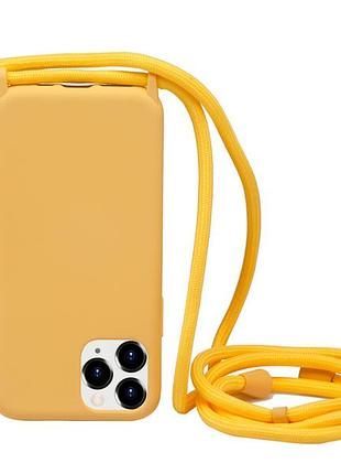 Силиконовый чехол на шнурке crossbody для iphone 11 pro max (02) yellow желтый