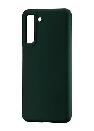 Чехол силиконовый противоударный для samsung s21 fe темно-зеленый