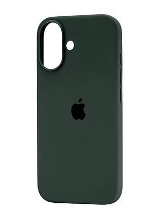 Чехол силиконовый противоударный для iphone 16 защита камеры зеленый