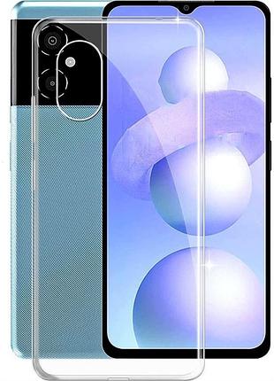 Чехол силиконовый противоударный для redmi note 11r/poco m4 5g прозрачный