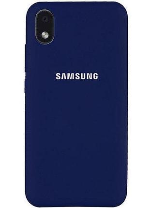 Чохол silicone case для samsung premium a01core dark blue (08) темно-синій