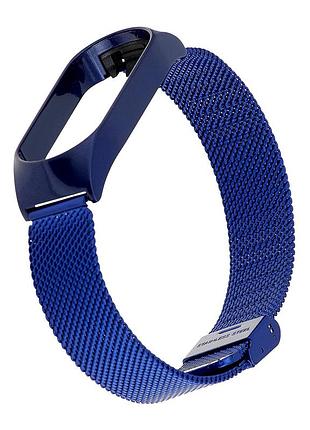 Ремешок из нержавеющей стали миланская петля для mi band 5/6 синий
