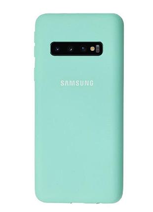 Чохол silicone case для samsung premium s10 sea blue (02) бірюза