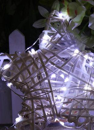 Гірлянда світлодіодна 20 м 200 led usb пульт дк холодний білий для ялинки модель роса