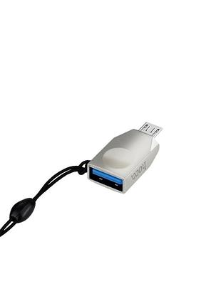 Адаптер hoco ua10 micro-usb otg серебристый