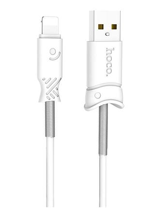 Кабель hoco x24 lightning 1м противоударный для iphone белый