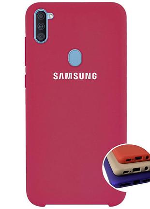 Чехол silicone full case для samsung m11 (23) rose red бордовый
