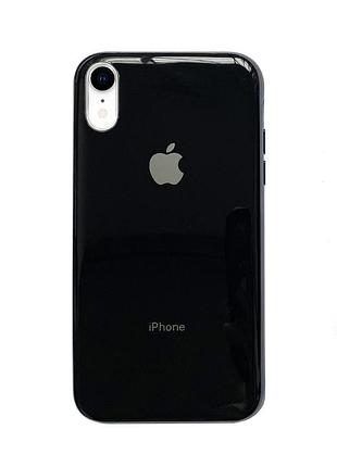 Чохол silicone glass case для iphone xr (05) black чорний