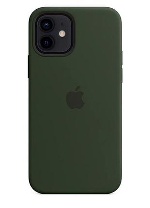Чохол силіконовий magsafe протиударний для iphone 12/12 pro колір cyprus green