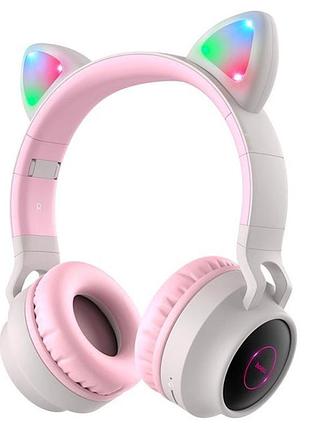 Bluetooth-гарнитура hoco w27 cat ear беспроводные наушники с картой памяти для смартфонов серый