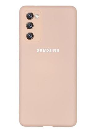 Чехол silicone case camera protective для samsung s20 fe/s20 lite pink sand (01) пудра