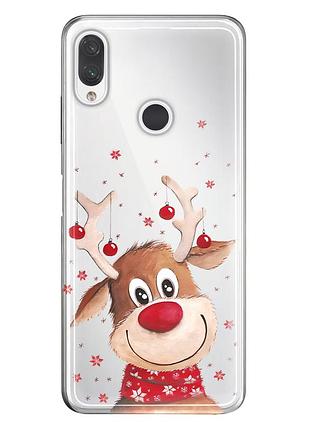 Чохол прозорий новорічний clear для xiaomi redmi note 7 (06) олень new year