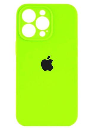 Чехол силиконовый противоударный с защитой камеры для iphone 13 pro max зеленый