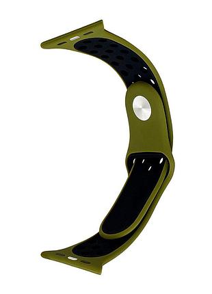 Ремешок apple watch силикон темно-оливковый для моделей 42-49 мм
