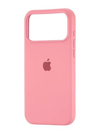Чехол силиконовый противоударный для iphone 17 pro max защита камеры розовый