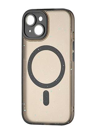 Чехол силиконовый с magsafe защита камеры для iphone 15 черный