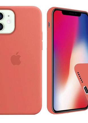 Чохол silicone full case для iphone 12 mini camelia світло-червоний