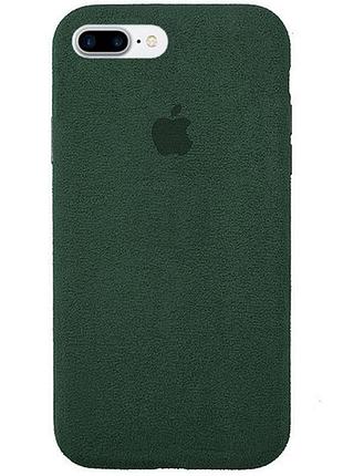 Чохол alcantara алькантара для iphone 7 plus (02) forest green темно-зелений