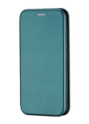 Чехол книжка полистирол противоударный для samsung a35 темно-зеленый