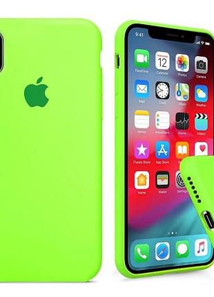 Чехол silicone full case для iphone xs max party green ярко зеленый