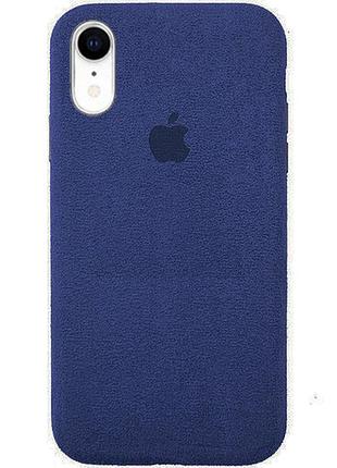Чохол alcantara алькантара для iphone xr (05) dark blue темно-синій