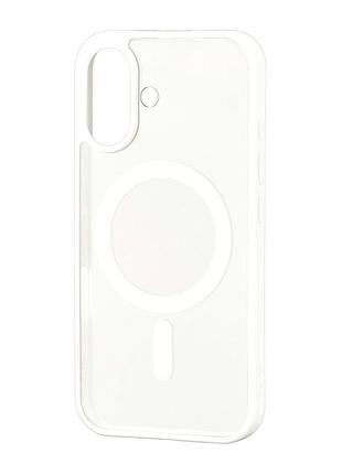 Чехол color edge magsafe силикон противоударный для iphone 16 белый