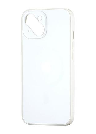 Чохол glass case magsafe протиударний для iphone 15 білий
