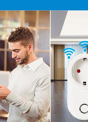Умная розетка 10а с управлением с телефона wi fi socket для удаленного контроля электроприборов в доме