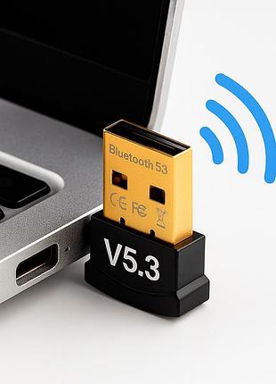 Bluetooth адаптер usb 5.3 в для пк для мыши и клавиатуры черный