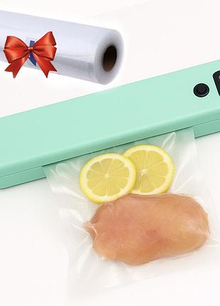 Вакуумный упаковщик для продуктов vacuum sealer, зеленый / кухонный вакууматор