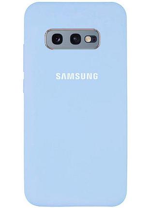 Чохол silicone case для samsung premium s10e lilac cream (11) блакитний