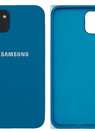 Чехол силиконовый full противоударный premium для samsung a03 (16) denim blue синий