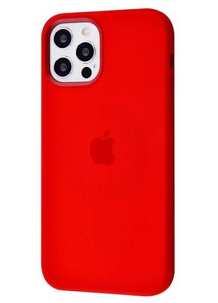 Чехол силиконовый magsafe противоударный для iphone 12/12 pro красный