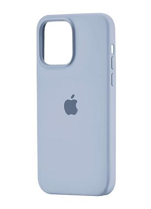 Чехол силиконовый противоударный для iphone 14 pro max защита камеры голубой