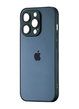 Чехол силиконовый ag-matte с защитой камеры для iphone 14 pro зеленый magsafe