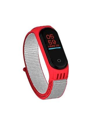 Ремешок нейлон противоударный для mi band 5 6 розовый