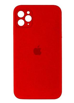 Чехол силиконовый с защитой камеры для iphone 11 pro противоударный красный