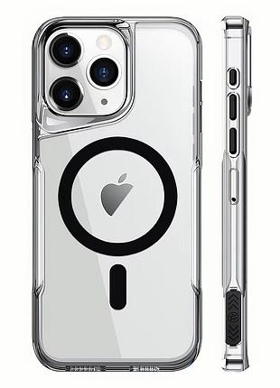 Чехол newzone clear case для iphone 15 pro max черный с magsafe для защиты и удобства использования