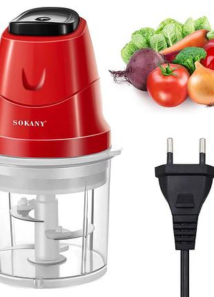 Измельчитель кухонный 250 вт 0 7 л для овощей фруктов мяса и орехов красный sk-06009