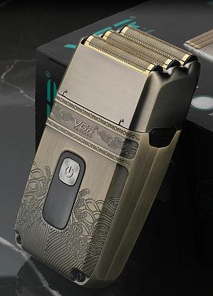 Електробритва шейвер vgr v-335 від usb з led-дисплеєм сухе та вологе гоління для чоловіків