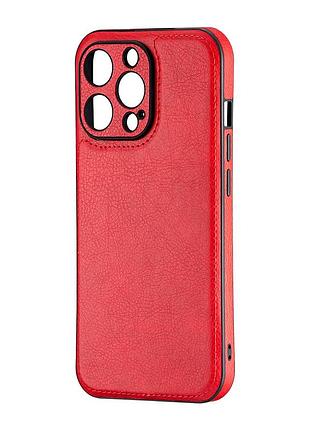 Чохол jinduka leather протиударний для iphone 13 pro захист камери червоний