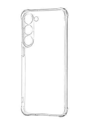 Чехол силиконовый противоударный для samsung s23 plus прозрачный с защитой камеры